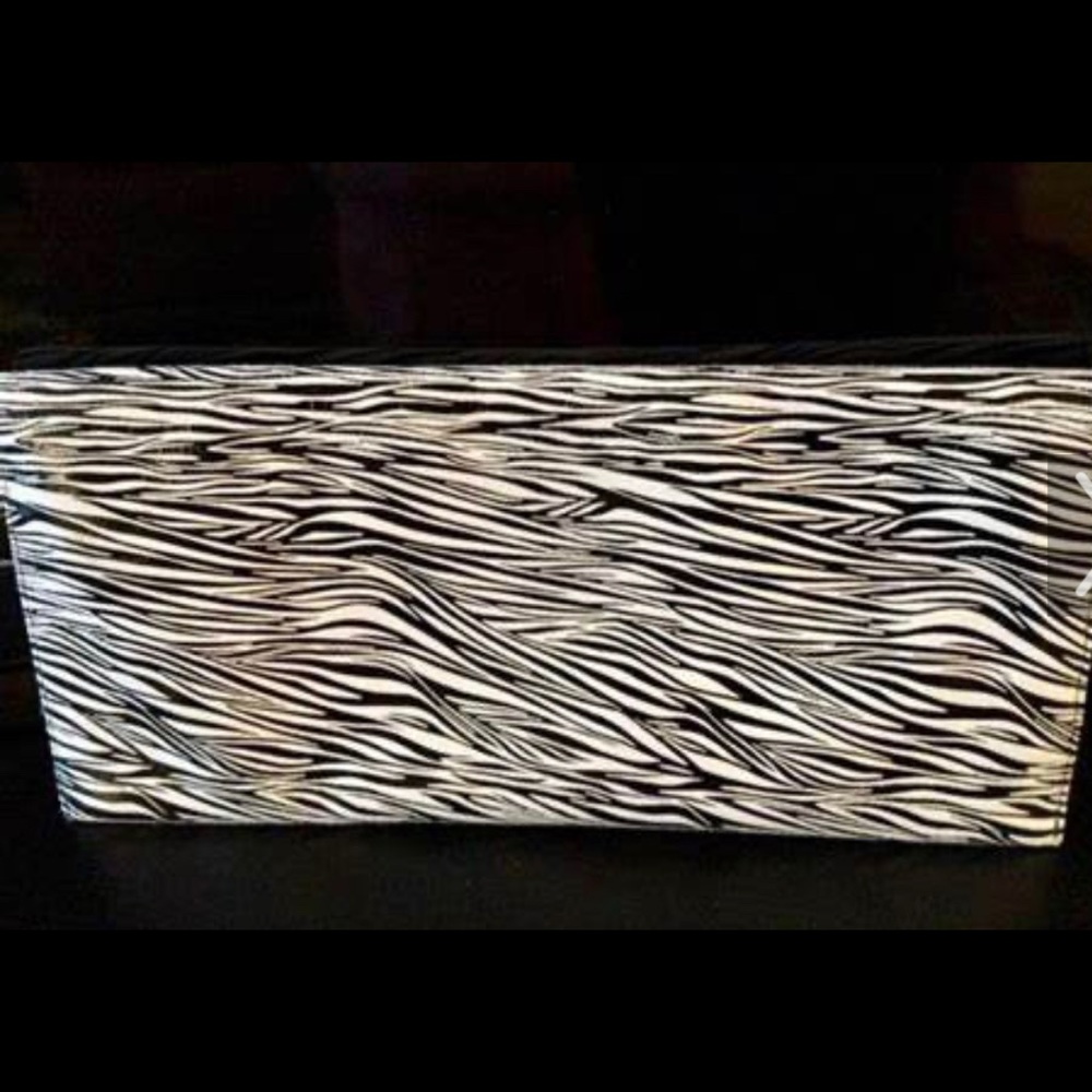Carlos Falchi Clutch over the shoulder clutch bag zebra print